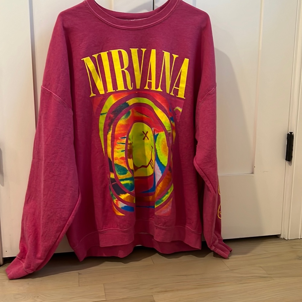 Pink Nirvana sweatshirt. Size small